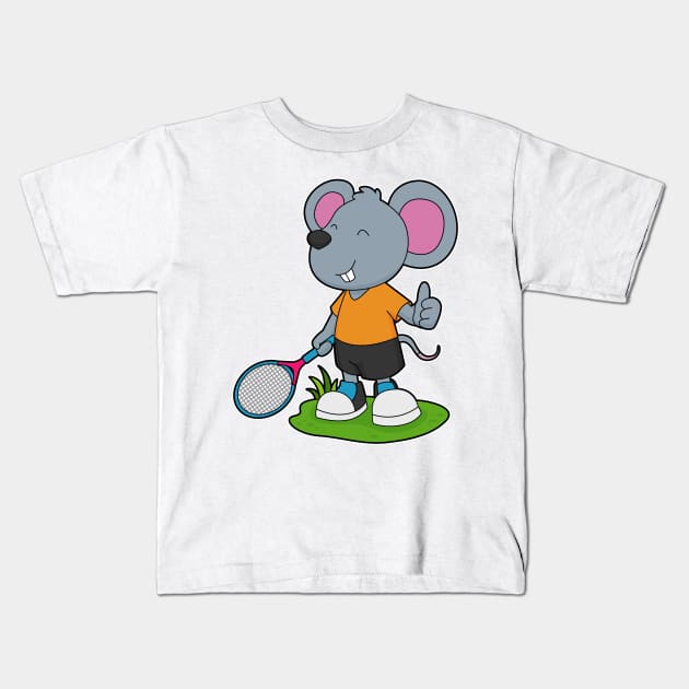 Mouse Tennis player Tennis Kids T-Shirt by Markus Schnabel